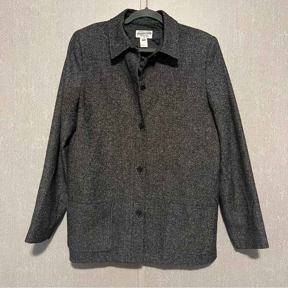 Pendleton Wool Tweed Blazer Jacket Size 16